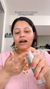 “Hey besties! Today I’m getting ready to go see the cherry blossoms —  because if the flowers are showing up, so am I., Starting with a fresh  base, light glam, and of course, some pink blush to match ...