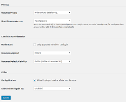 resumes options instruction wpjobboard kb