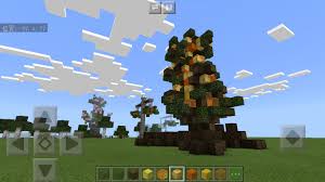 マイクラpe 大きな木を作ろうシリーズ第二弾 秋の木 マインクラフトで大きな街を作っていくよ バニラで建築日記