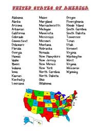 I color in each state as we learn it. Usa 50 States Name