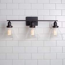 Industrial Triangle Shade Bath Light 3 Light Black Bathroom Light Bath Light Traditional Bathroom Lighting