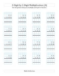2 Digit By 2 Digit Multiplication With Grid Support A