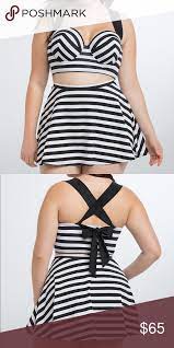 Torrid Striped Swim Suit Kleding Mode Kapsels