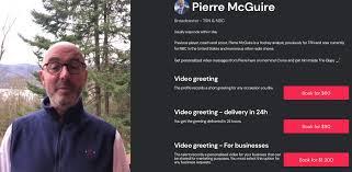 In nhl news that many, many fans have anticipated for many, many years, former i coached with scotty bowman and longtime nhl tv broadcaster pierre mcguire has been hired away from tv to take a senior role with an actual nhl franchise. Pierre Mcguire Now Offering Personalized Video Messages For Purchase Nova Caps