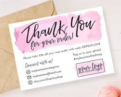 Find unique and stylish sympathy thank you cards to suit any occasion. Instant Download Editable And Printable Thank You Card For Small Business With Your Logo Poshmark Thank You For Your Order Etsy Note Printable Thank You Cards Business Thank You