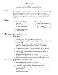 I am hoping very much to you. Waitress Cv Template Cv Samples Examples