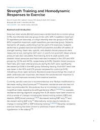 PDF) Strength training and hemodynamic responses to exercise