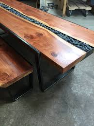 River Rock Redwood Dining Set True Handcrafted Wood Table Diy Cheap Patio Furniture Kitchen Furniture Inspiration