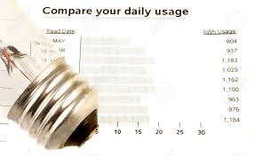 Lightbulb On Electricity Bill Stating Watt Usage Chart