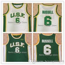 2019 New High Quality University Of San Francisco 6 Bill Russell Mens Basketball Jersey Custom Any Name And Number