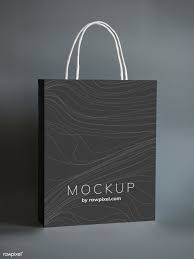 Download Premium Psd Of Black Paper Bag Design Mockup 502920 Paper Bag Design Bag Mockup Shopping Bag Design