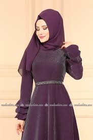Moda Selvim Kolu Firfirli Elbise 594 L263 Mor Letnyaya Odezhda Odezhda