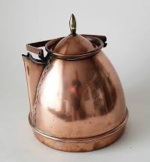 Art Deco Amsterdamse School Bauhaus Red Yellow Copper Teapot Teteras Art Deco Deco