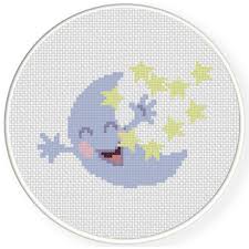 Free cross stitch patterns created by connie barwick. Cross Stitch Pattern Graph For Moon And Stars Craft Supplies Tools Sewing Needlecraft Sultraline Id