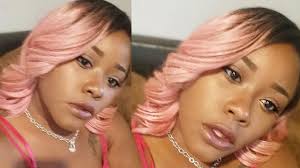 Rose Gold & Pink Gold Bravo Two Tone Blunt Bob||quickweave||ModelModel