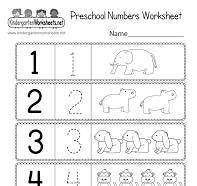 Free Printable Preschool Numbers Worksheet