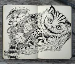 All 7 of my march of robots wonderland drawings. Alice In Wonderland Tumblr Art Wonderland Tattoo Moleskine Art