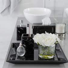 Charlemagne brown marble tank tray. Buy Luxe Marble Look Vanity Tray Black Amara