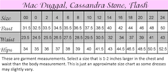 Dress Sizing Info For Sherri Hill Mac Duggal Dress Size Chart