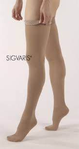 Sigvaris Unisex Thigh High Comfort Compression Stockings W Grip Top Open Toe