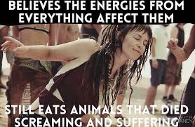 Got No Time For These People Claiming To Be Spiritual But Eating The Flesh Of These Poor Animals Hahahaha Get A Clue Eat Going Vegan Vegan Humor Vegan Memes