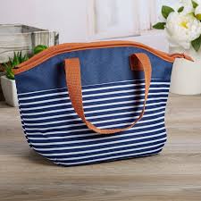 Fit And Fresh Samantha Navy Nautical Stripe Insulated Lunch Bag 2707kff622web The Home Depot In 2020 Insulated Lunch Bags Lunch Bag Bags