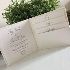 A Glamorous Chic Pocket Fold Wedding Invitation Colours Oyster Cha Pocket Fold Wedding Invitations Pocket Wedding Invitations Trendy Wedding Invitations