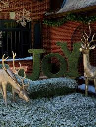 Moss Joy Sign Frontgate Outdoor Christmas Decorations Christmas Porch Porch Decorating