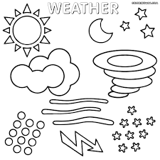 Vector black and white coloring page. 8 Preschool Coloring Pages Preschool Coloring Pages Weather Coloring Pages Weather Theme