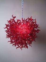 Beautiful Red Blown Glass Chandelier Blown Glass Chandelier Hand Blown Glass Chandelier Art Deco Chandelier