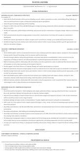 analyst, corporate strategy resume