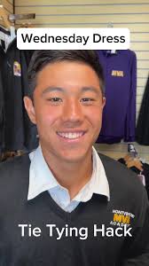 Feeling frustrated over getting your tie to look just right for Wednesday  dress? This hack should make things a little easier for you. #hacks  #tyingatie #tietyinghack #mva #MontverdeAcademy #eaglelife ...