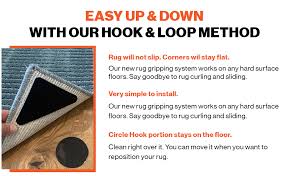 You can use a paint scraper to lift stubborn debris off the floor. Hook And Loop Premium Triangle Rug Gripper Lift And Clean Your Rugs Easily Non Slip Strong Adhesive With Renewable Tape 4 Corners Anti Curling Corners Tape For Hardwood Floors Carpet And Tiles