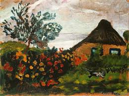 Paula Modersohn Becker Bauernhaus Mit Blumengarten Und Katze 121 0 X 90 0 Cm Paula Modersohn Becker Pinterest Lumieres