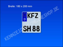 KRAD Kennzeichen NEU 180 x 200 mm (zweizeilig) - KFZ Schilder und  Kennzeichen Onlineshop