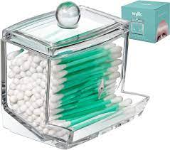 Check spelling or type a new query. Qtip Cotton Swab Dispenser Holder Acrylic Apothecary Vanity Countertop Organizer Box Jars For Qtips Bobby Pins Toothpicks Cotton Balls Any Small Health Beauty Bathroom Accessories Items Holder Walmart Com