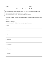Complex Sentences Worksheet Writing Sentences Complex Sentences Complex Sentences Worksheets Verb Worksheets