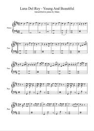 Wer aber nicht nur die. Young And Beautiful Piano Notes Page 1 Noten Klaviernoten Musik