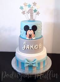 Amazing Mickey Mouse Cake In Blue And Grey Mickey Mouse Geburtstagstorte Geburtstag Torte Junge Kuchen Baby Geburtstag