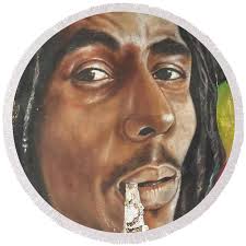 Bob Marley Round Beach Towel