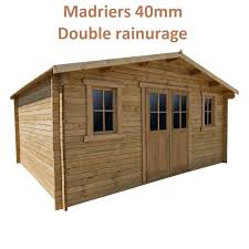 Plus de 600 références vous attendent en ligne ! Abri Bois Massif 19 8m 40mm Traite Teinte Marron Gardy Shelter