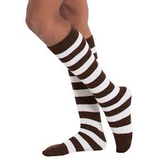Black And White Striped Knee High Socks Brown White Striped Socks Striped Knee High Socks Striped Socks Socks Women
