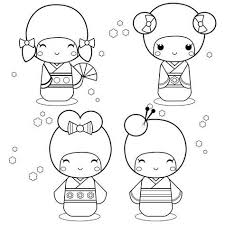 Coloriage Kokeshi Coloriage Japonais Coloriage Coloriage Kawaii