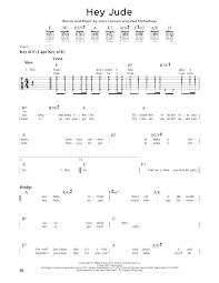This is a great tune for solo guitar and vocal accompaniment! Hey Jude Guitar Lead Sheet Print Sheet Music Now