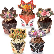 The woodland themed baby shower is one of the most popular baby shower themes. 60 Pieces Woodland Cupcake Wrappers And Toppers For Woodland Theme Party Cupcake Wrappers Toppers Woodland Animal Wild One Birthday Party Decoration Baby Shower Supplies Amazon In Toys Games