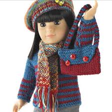 Blythe knitted hat is knitted with 100% wool yarn. Darling Knit Doll Scarf And Beret Allfreeknitting Com