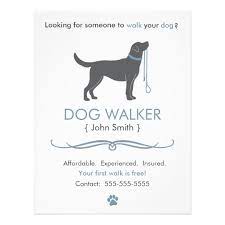 Keep downloading any dog walking flyer template from here for free. Dog Walker Walking Business Flyer Template Zazzle Co Uk
