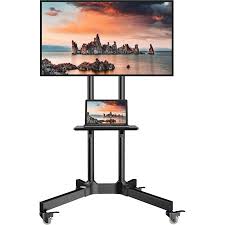 Diy homemade television stand ideas #diyflatscreentvstandideas. Mobile Tv Cart With Wheels For 32 65 Inch Lcd Led Plasma Flat Screen Tvs Height Adjustable Rolling Tv Stand Hold Up To Walmart Canada