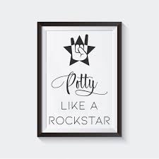 Black And White Rockstar Prints Pottylikearockstar Funny Bathroom Print Digital Download Party Like A Rockstar Print Funny Bathroom Decor Funny Wall Decal Funny Art Prints Bathroom Art