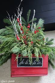 Share the holiday spirit with outdoor christmas decorations. Diy Christmas Hanging Baskets Clean And Scentsible
